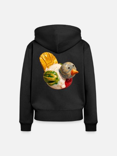 Ptaszek_SpokoLoko - Frauen Premium Bio Zip Hoodie - Schwarz