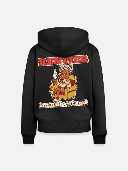 Rentier im Ruhestand Rente - Frauen Premium Bio Zip Hoodie - Schwarz