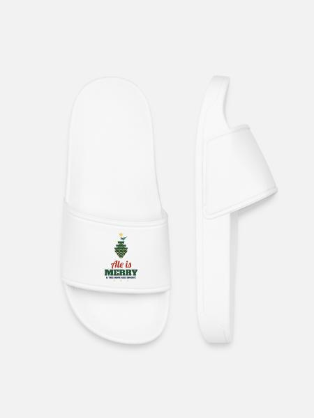 Ale Is Merry – Craft-Bier Weihnachtsshirt - Kinder Badelatschen - Weiß