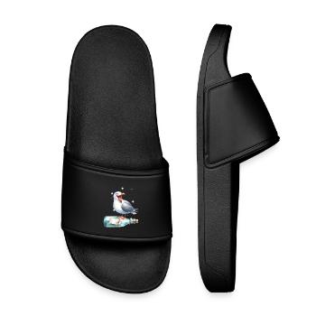 maritime seagull message in a bottle seagulls - Kids’ Pool Sliders - black - Front