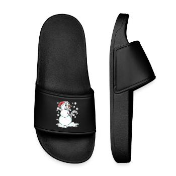 Snowman funny - Kids’ Pool Sliders - black - Front