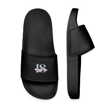Happy Birthday 18th Birthday Gift Diamond Glamour - Kids’ Pool Sliders - black - Front