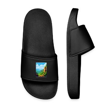 Elbe Sandstone Mountains Germany Travel Poster WPA - Kids’ Pool Sliders - black - Front