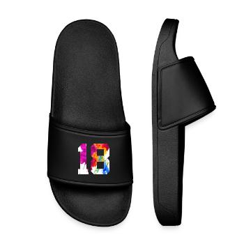 NUMBER 18 YEARS OLD 18TH BIRTHDAY - Kids’ Pool Sliders - black - Front