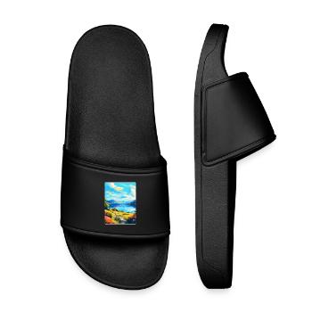 Loch Lomond National Park Travel Poster Souvenir - Kids’ Pool Sliders - black - Front