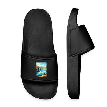 Ullswater Lake District Travel Poster Souvenir WPA - Kids’ Pool Sliders - black - Front