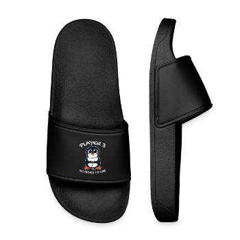Third child player 3 Pregnant baby penguin - Kids’ Pool Sliders - black - Front
