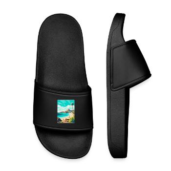 Gran Canaria Spain Vintage Travel Poster Souvenir - Kids’ Pool Sliders - black - Front