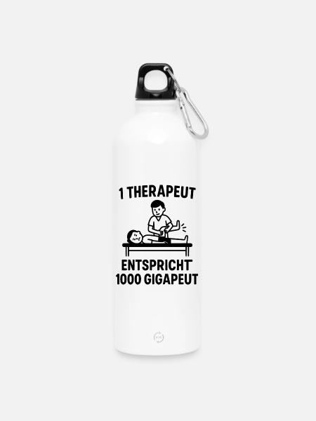 Physio Motivation KNOW YOUR VALUE Therapeut - Trinkflasche mit Karabiner 750 ml - Weiß