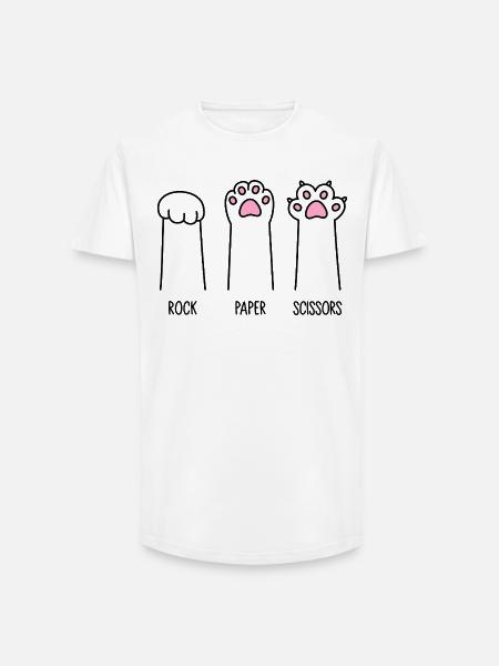 Rock Paper Scissors - Long Fit Men's T-Shirt - white
