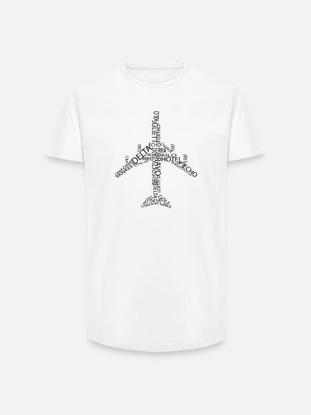 Avion B747 - T-shirt coupe longue homme - blanc