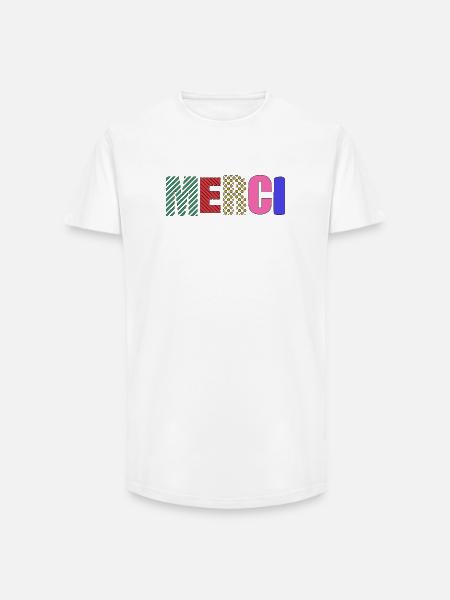 Thank you - Long Fit Men's T-Shirt - white