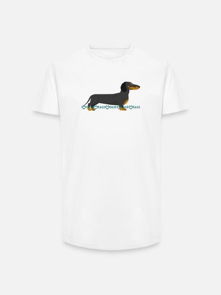 Image du teckel - T-shirt coupe longue homme - blanc