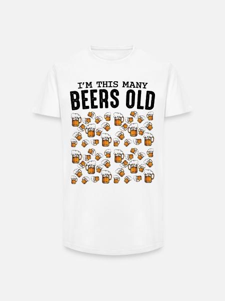 Beer Mug Pattern Collection Birthday 50 - Long Fit Men's T-Shirt - white