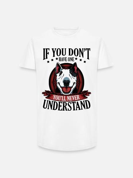 Bull Terrier - T-shirt coupe longue homme - blanc