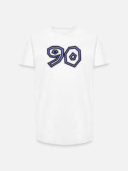 90 - Long Fit Men's T-Shirt - white