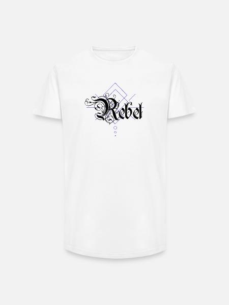 Rebel - Long Fit Men's T-Shirt - white