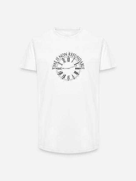Le temps n’est pas remboursable - T-shirt coupe longue homme - blanc