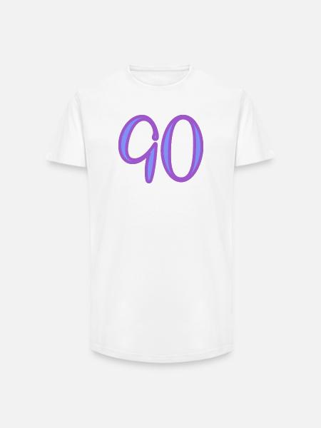 90 - Long Fit Men's T-Shirt - white