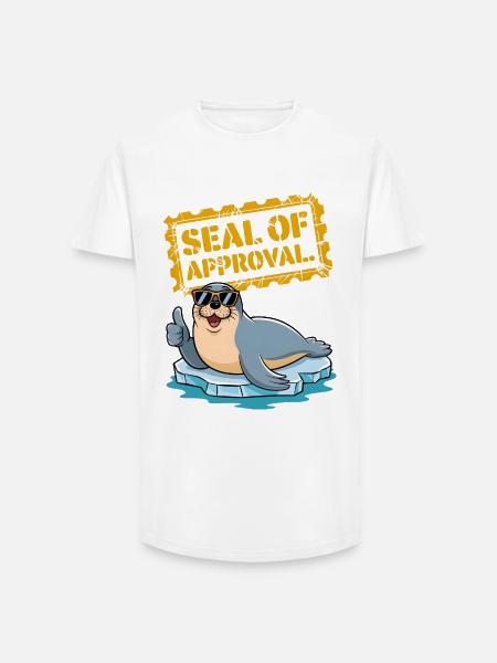 Seal Of Approval - Long Fit Men's T-Shirt - white