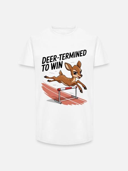 Deer-Termined pour gagner - T-shirt coupe longue homme - blanc