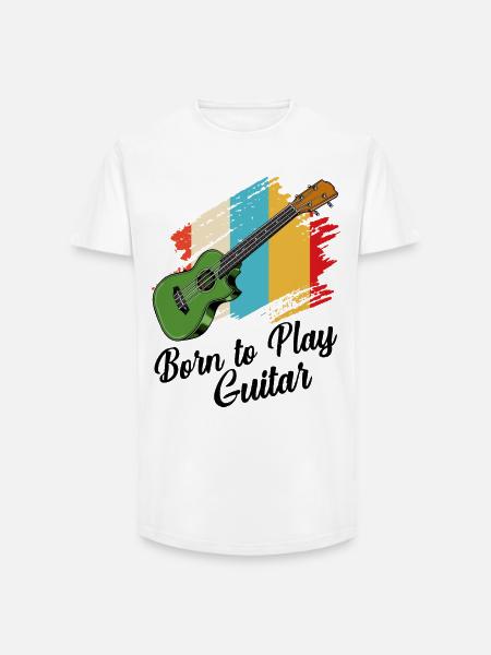 Gitarre - Long Fit Männer T-Shirt - Weiß