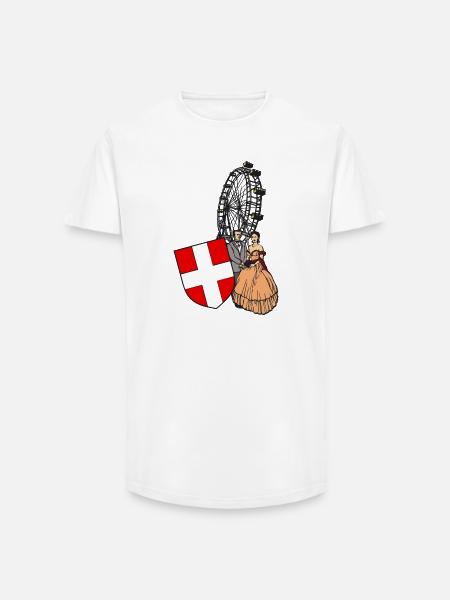 Vienna Panorama - Long Fit Men's T-Shirt - white