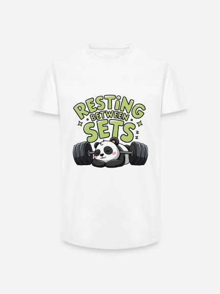 Resting Between Sets - Long Fit Men's T-Shirt - white