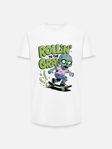 Rollin zum Grab - Long Fit Männer T-Shirt - Weiß