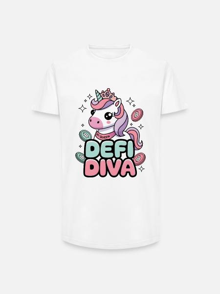 Defi Diva - Long Fit Männer T-Shirt - Weiß