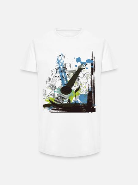 Musique - T-shirt coupe longue homme - blanc