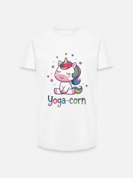 Yoga-Mais - Long Fit Männer T-Shirt - Weiß