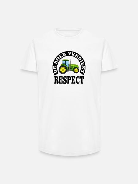 Farmers deserve respect - Long Fit Men's T-Shirt - white