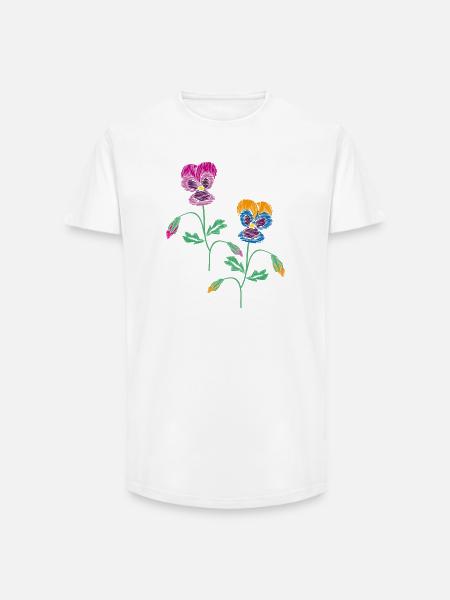 Pensée - T-shirt coupe longue homme - blanc
