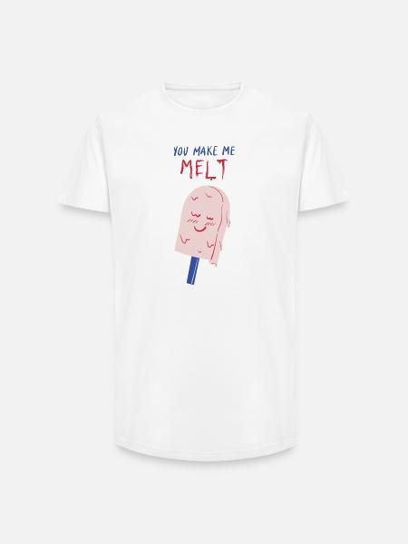 you make me melt icecream - Long Fit Men's T-Shirt - white