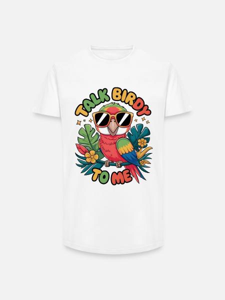 Talk Birdy To Me - Long Fit Men's T-Shirt - white