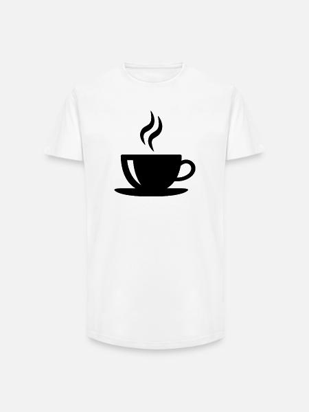 Kaffeetasse - Long Fit Männer T-Shirt - Weiß