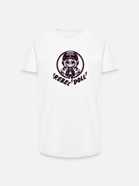 Rebellische Puppe - Long Fit Männer T-Shirt - Weiß