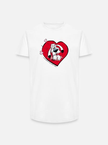 Asterix & Obelix - Idefix Mit Herz - Long Fit Männer T-Shirt - Weiß