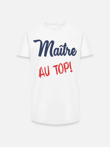 MASTER AT THE TOP - Long Fit Men's T-Shirt - white