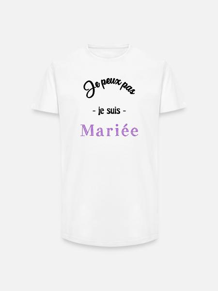 MARIEE. EVJF - T-shirt coupe longue homme - blanc