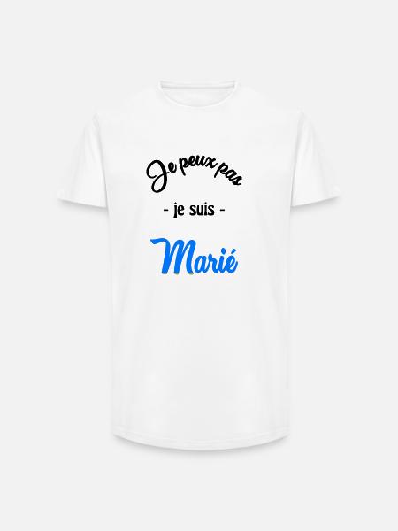 JE PEUX PAS. MARIE - T-shirt coupe longue homme - blanc