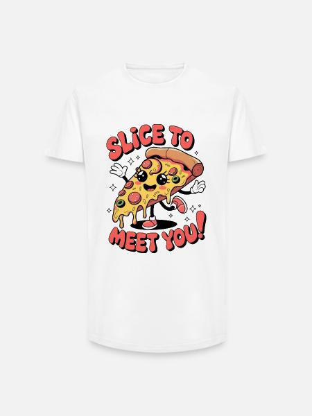 Slice To Meet You! - Long Fit Men's T-Shirt - white