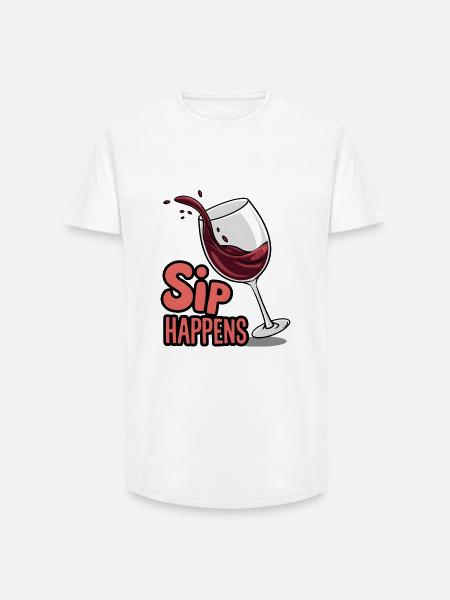 Sip Happens - T-shirt coupe longue homme - blanc