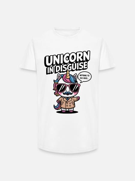 Unverkleidetes Einhorn - Long Fit Männer T-Shirt - Weiß