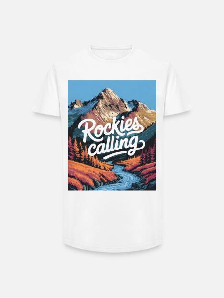 Rockies Calling - Long Fit Men's T-Shirt - white
