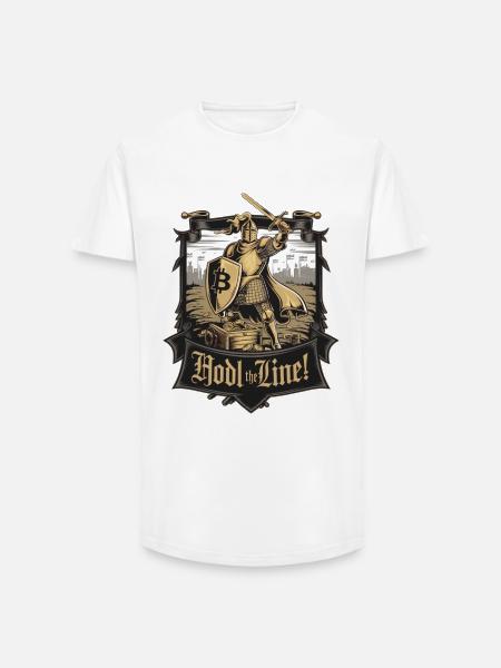 Hodl The Line! - Long Fit Men's T-Shirt - white