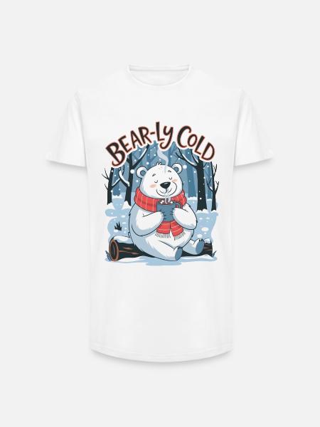 Bear-ly Cold - Long Fit Men's T-Shirt - white
