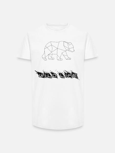Geometrischer Bär - Long Fit Männer T-Shirt - Weiß