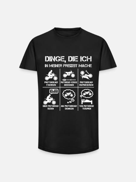 Freizeit - Motorradfahrer - Biker - Long Fit Männer T-Shirt - Schwarz